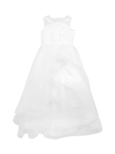 Shop Us Angels Little Girl's & Girl's Athena Lace & Mesh Dress In White