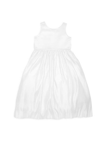 Shop Us Angels Little Girl's & Girl's Ballerina Satin Fit-&-flare Dress In Ivory