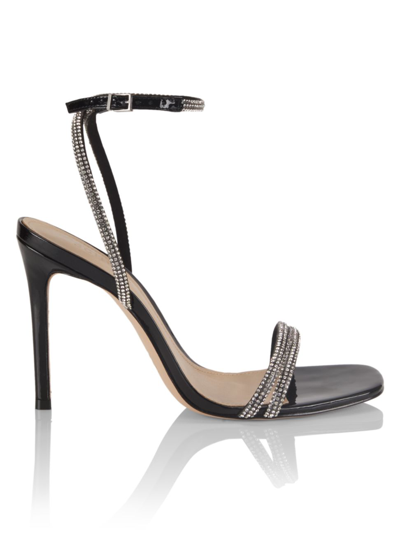 Shop Schutz Women's Altina Crystal-embellished Ankle-strap Sandals In Black Crystal