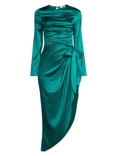 Shop Aiifos Women's Christy Silk Midi-dress In Teal
