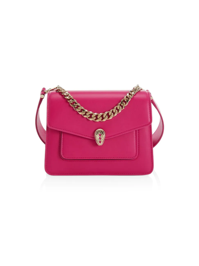 Shop Bvlgari Women's Serpenti Maxi Chain Leather Shoulder Bag In Beetroot Spinel