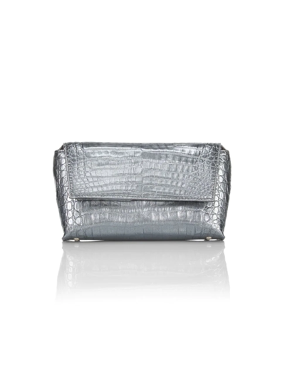 Shop Maria Oliver Women's Malala Crocodile Clutch In Anthracite