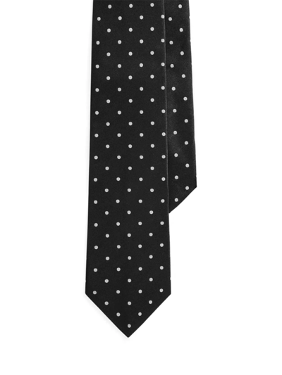 Shop Ralph Lauren Purple Label Men's Polka Dot Tie In Black