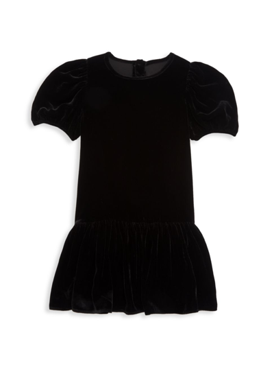 Shop Cara Cara Little Girl's & Girl's Florie Dress In Black Velvet