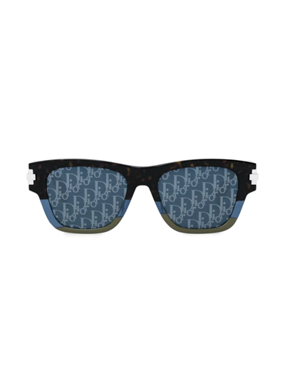 Shop Dior Men's Blacksuit Xl S2u 52mm Geometric Sunglasses In Havana