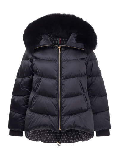 Shop Gorski Women's Apres-ski Metallic High-low Jacket In Black