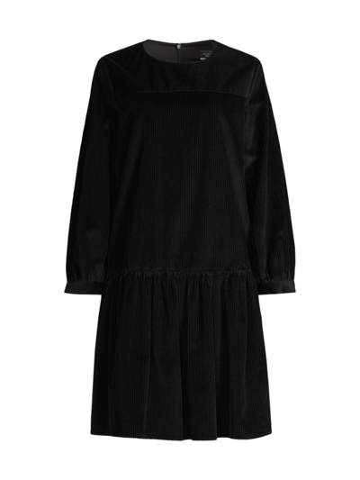 Shop Weekend Max Mara Women's Pancone Tiered Corduroy Dress In Black