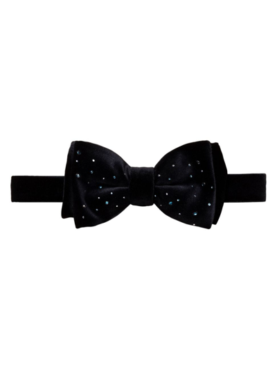 Shop Eton Men's Velvet Ready-tied Bow Tie With Crystals From Swarovski In Navy