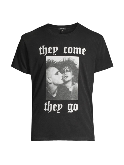 Shop R13 Men's They Come They Go T-shirt In Acid Black
