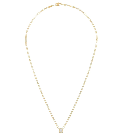 Shop Dinh Van Le Cube Diamant Large Necklace In Yellow Gold