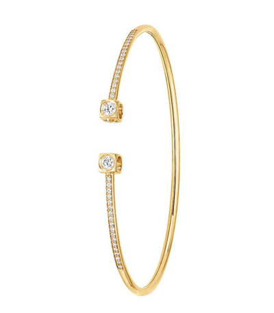 Shop Dinh Van Le Cube Diamant Medium Bracelet In Yellow Gold