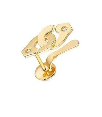 Shop Dinh Van Mono Menottes R8 Diamond Single Earring - Yellow Gold