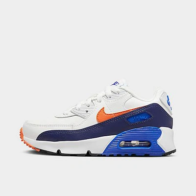 Nike Air Max 90 Ltr Little Kids' Shoes In Summit White/safety Orange/midnight  Navy/game Royal | ModeSens