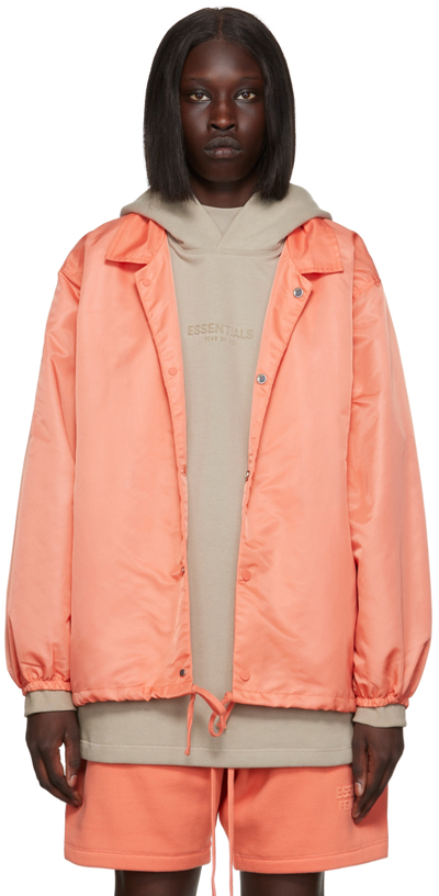Shop Essentials Pink Nylon Jacket In Coral