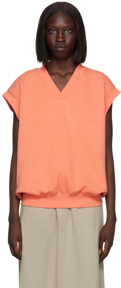 Shop Essentials Pink V-neck Vest In Coral