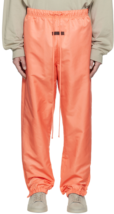 Shop Essentials Pink Drawstring Track Pants In Coral