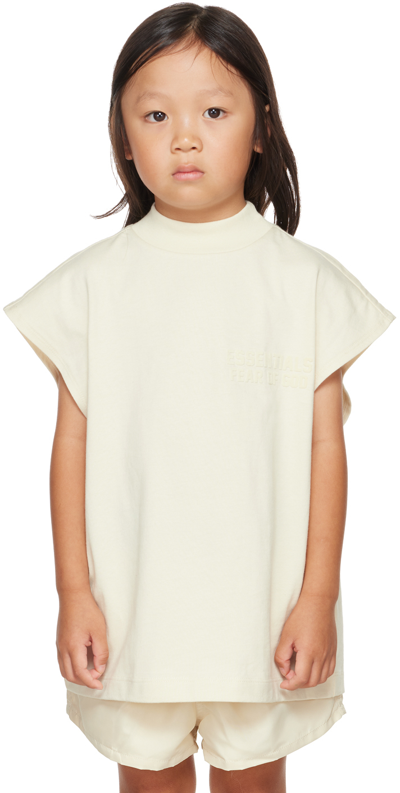 Shop Essentials Kids Off-white Muscle T-shirt In Egg Shell