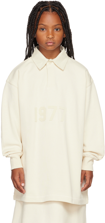 Shop Essentials Kids Off-white '1977' Rugby Polo In Egg Shell