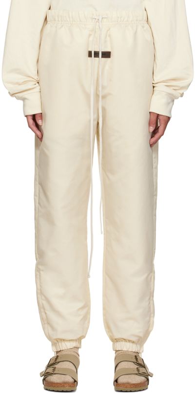 Essentials Off-white Drawstring Track Pants In Egg Shell