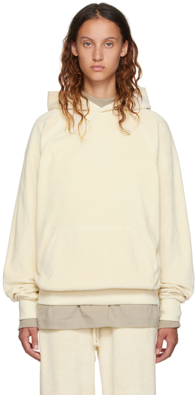 Shop Essentials Off-white Raglan Hoodie In Egg Shell