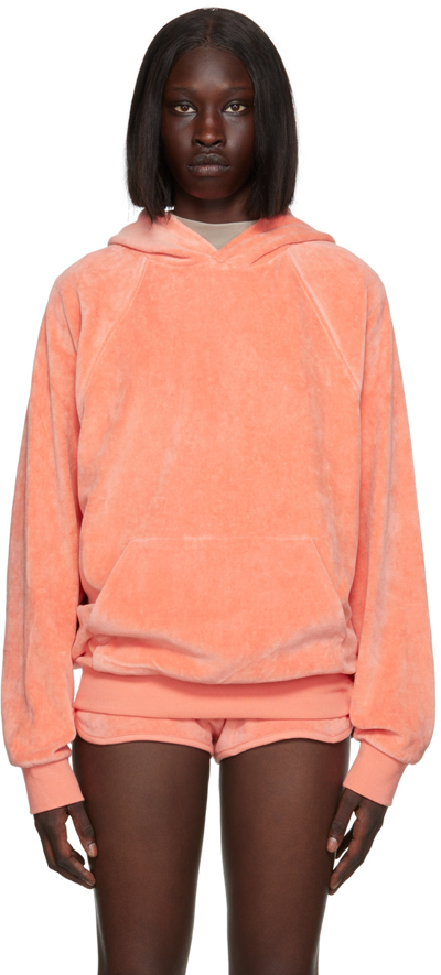 Shop Essentials Pink Raglan Hoodie In Coral