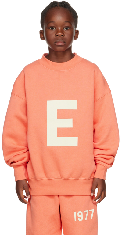Shop Essentials Kids Pink Logo Sweatshirt In Coral