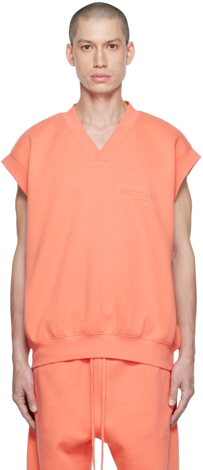Shop Essentials Pink V-neck Vest In Coral