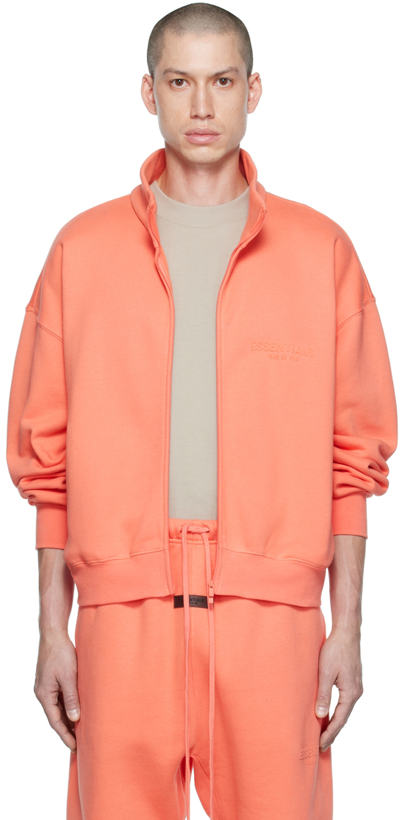 Shop Essentials Pink Full Zip Jacket In Coral