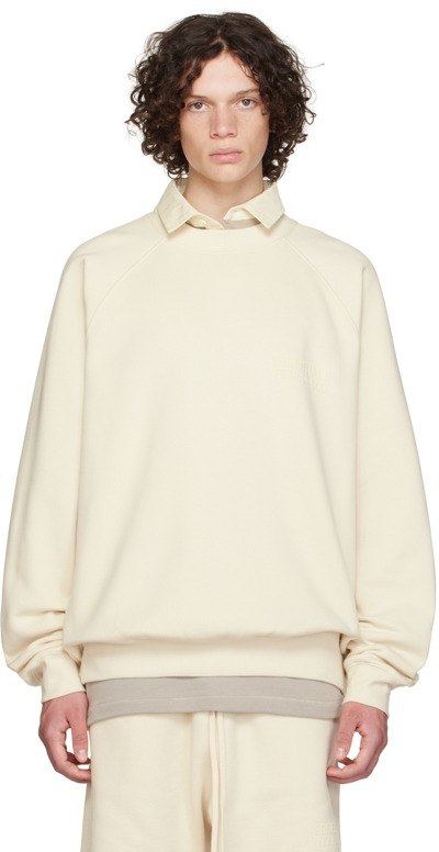 Shop Essentials Off-white Crewneck Sweatshirt In Egg Shell