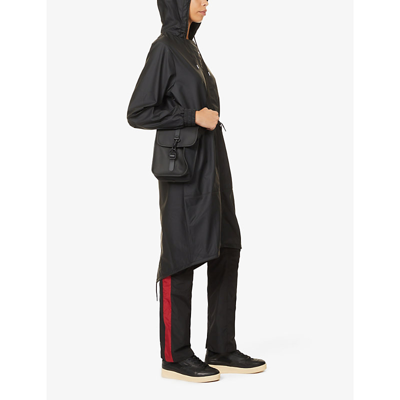 Shop Rains Womens Black Strings Hooded Waterproof Shell Parka Jacket