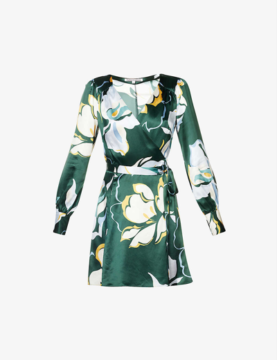 Shop Reformation Christley Floral-print Silk Mini Dress In Lyra