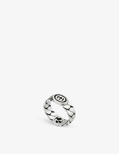 Shop Gucci Women's Silver Interlocking G Sterling-silver Ring