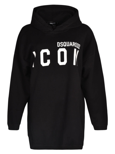 Dsquared2 Logo-print Hoodie In Black/white
