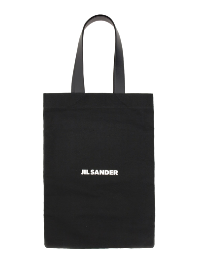 Shop Jil Sander Flat Shopping Bag In Nero