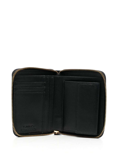Shop Pinko Black Taylor Zip Around Wallet In Quilte Leather  Woman