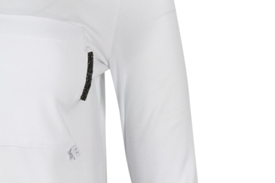 Shop Brunello Cucinelli Long-sleeved Round-neck Stretch Cotton Jersey T-shirt In White