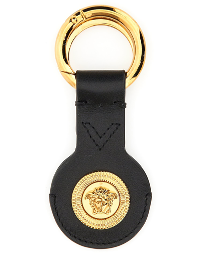 Shop Versace Medusa Keychain In Nero