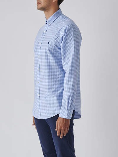 Shop Polo Ralph Lauren Long Sleeve Sport Shirt Shirt In Celeste