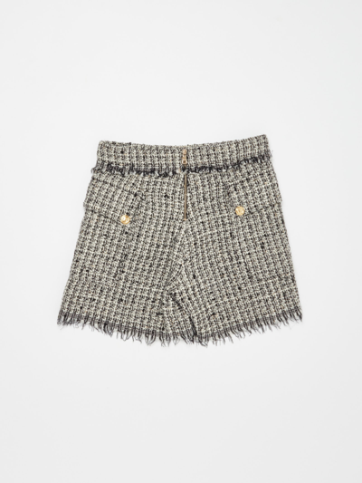 Shop Balmain Shorts Shorts In Avorio-nero