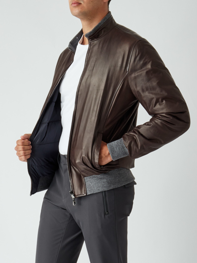 Shop Barba Napoli Sport Jacket Reversible Jacket In Testa Di Moro