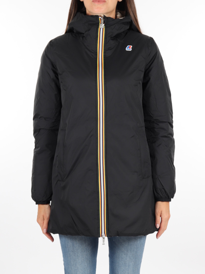 Shop K-way Sophie Thermo Plus2 Double Jacket In Nero-beige