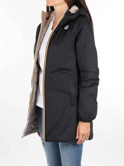 Shop K-way Sophie Thermo Plus2 Double Jacket In Nero-beige