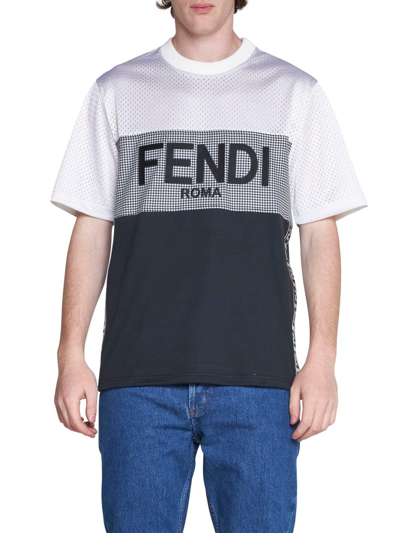 Shop Fendi Color-block Logo Detailed T-shirt