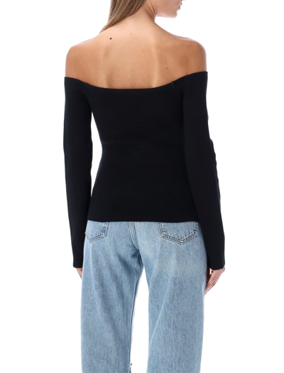 Shop Helmut Lang Off-the-shoulder Top In Black