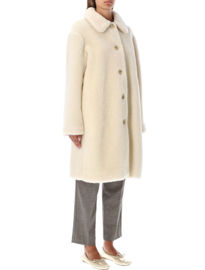 Shop Apc Katerine Coat In Ecru