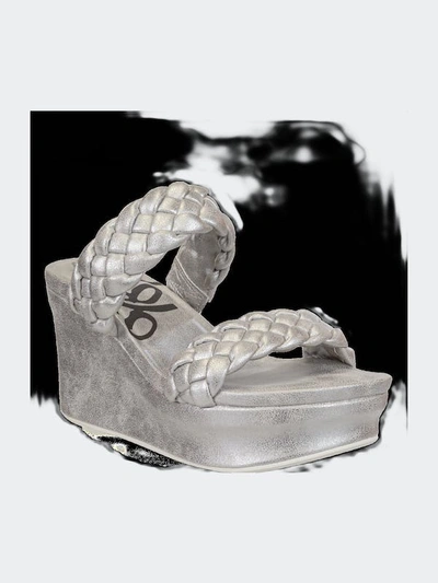 Shop Otbt Fluent Wedge Sandals In Grey