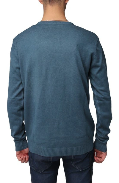 X-ray Crew Neck Knit Sweater In Teal