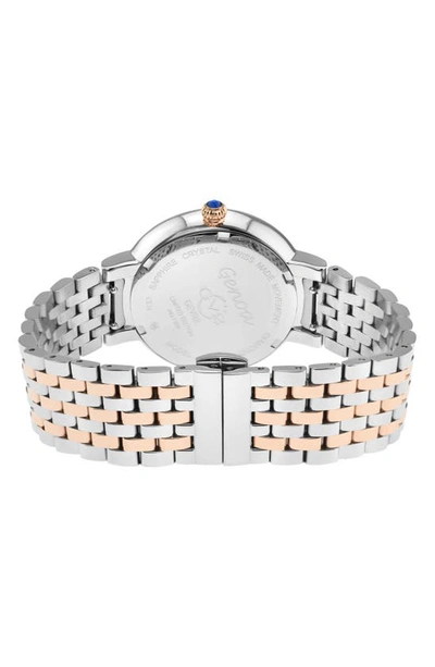 Shop Gv2 Genoa Diamond Dial Two-tone Bracelet Watch, 37mm In Two Tone