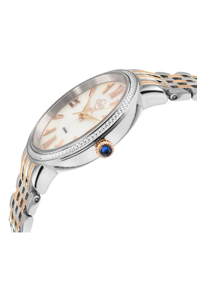 Gv2 Genoa Diamond Dial Two-tone Bracelet Watch, 37mm In Two Tone