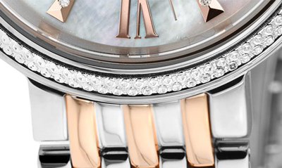 Shop Gv2 Genoa Diamond Dial Two-tone Bracelet Watch, 37mm In Two Tone